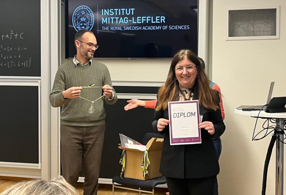 Azerbaijani mathematician awarded diploma by Institut Mittag-Leffler