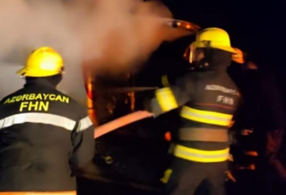 Şəkidə yardımçı tikilidə baş verən yanğın söndürülüb