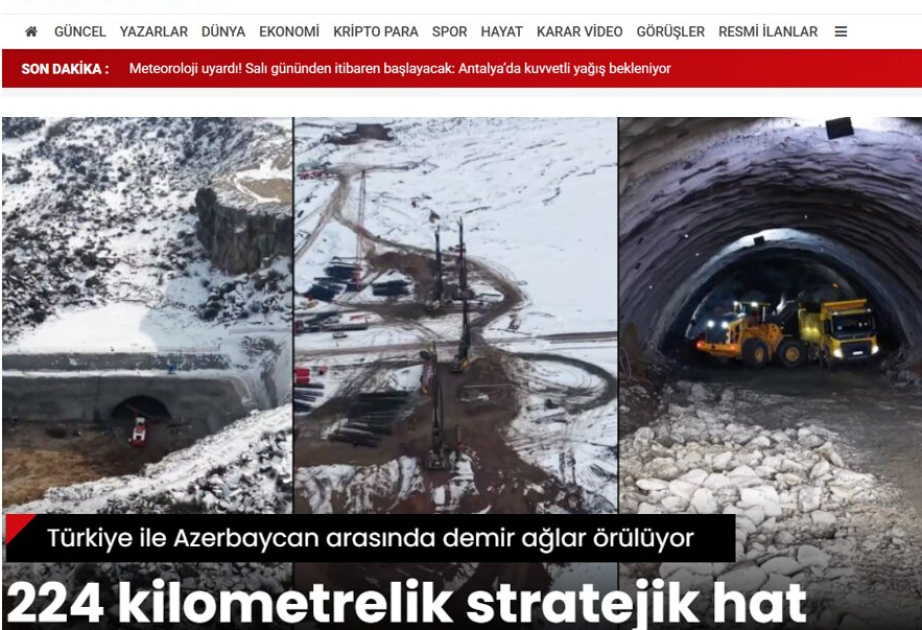 “Karar” qəzeti: Qars-Naxçıvan dəmir yolunun tikintisi tempi sürətləndirilir