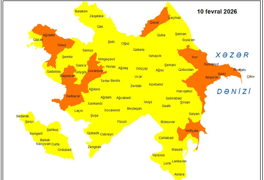 Küləkli hava şəraiti ilə bağlı sarı və narıncı xəbərdarlıq verilib
