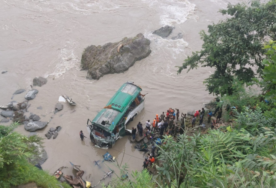 10 killed as passenger bus plunges into river in central Nepal
