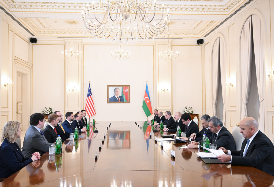 President of Azerbaijan Ilham Aliyev held expanded meeting with U.S. Vice President VIDEO