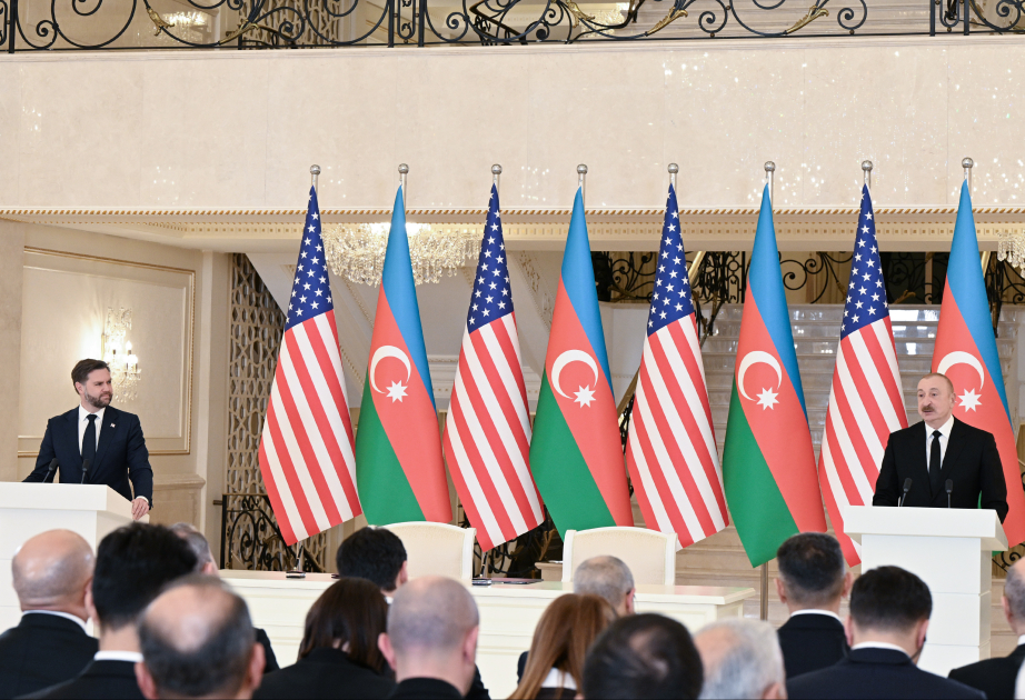 Azərbaycan Prezidenti İlham Əliyev və ABŞ-ın Vitse-prezidenti Ceyms Devid Vens mətbuata bəyanatlarla çıxış ediblər  YENİLƏNİB