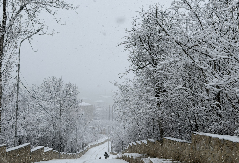 Şuşa yenidən ağ örpəyə bürünüb