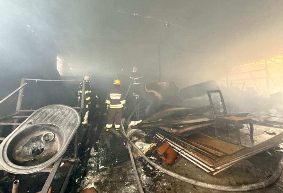 Naxçıvanda mebel sexində yanğın baş verib