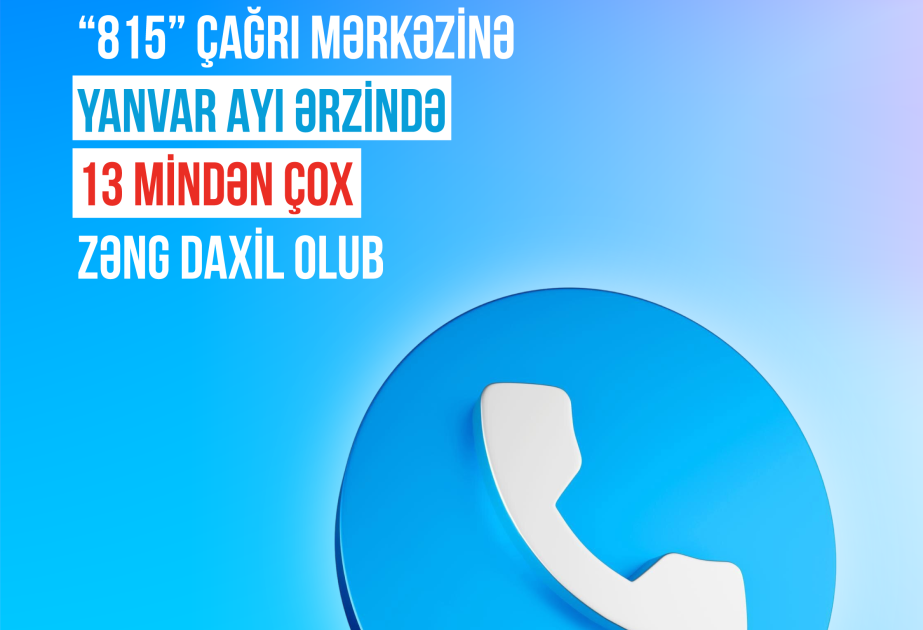 Yanvar ayında “815” Çağrı Mərkəzinə 13 mindən çox zəng daxil olub