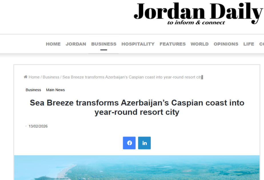 İordaniya mediasında Azərbaycanın şəhərsalma təcrübəsi barədə məqalələr dərc olunub