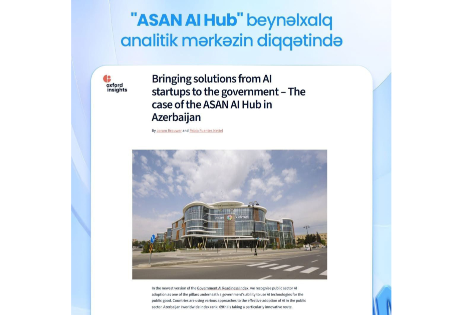 Oxford Insights: Bringing solutions from AI startups to the government – The case of the ASAN AI Hub in Azerbaijan