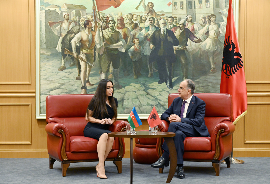 Leyla Aliyeva trifft Präsident Bajram Begaj in Tirana