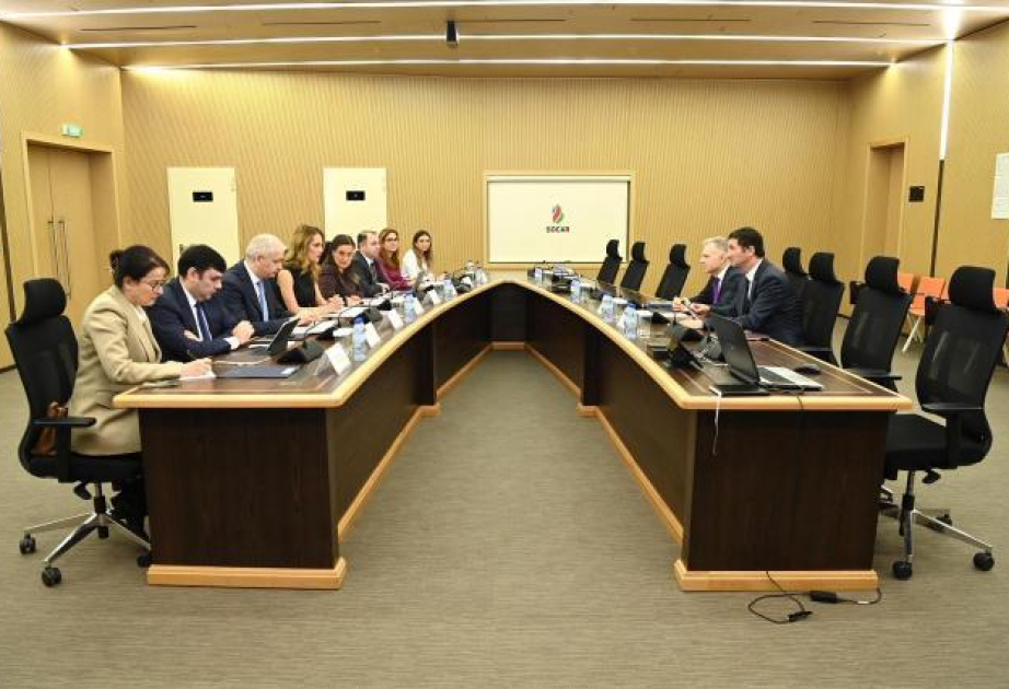 Austausch über künftige Zusammenarbeit zwischen SOCAR, dem Ministerium für Arbeit und sozialen Schutz der Bevölkerung und der IAO