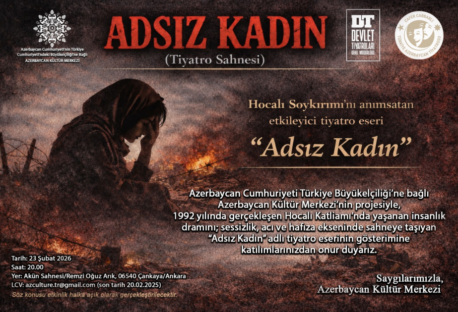 Ankarada Xocalı soyqırımına həsr olunmuş “Adsız qadın” tamaşası göstərilib