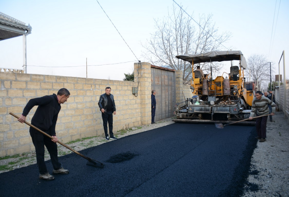 Tərtər şəhərinin küçələri asfaltlanır