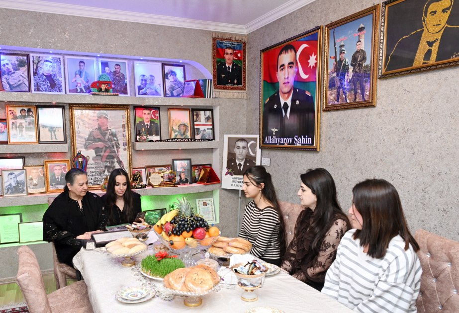 Leyla Əliyeva Vətən Müharibəsi Qəhrəmanı Şahin Allahyarovun ailəsini ziyarət edib