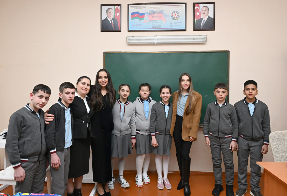Leyla Aliyeva and Alena Aliyeva visit boarding school and STEAM Center in Guba