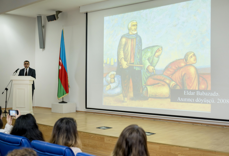 Muzeydə “Xocalı soyqırımı təsviri sənətdə” adlı mühazirə dinlənilib