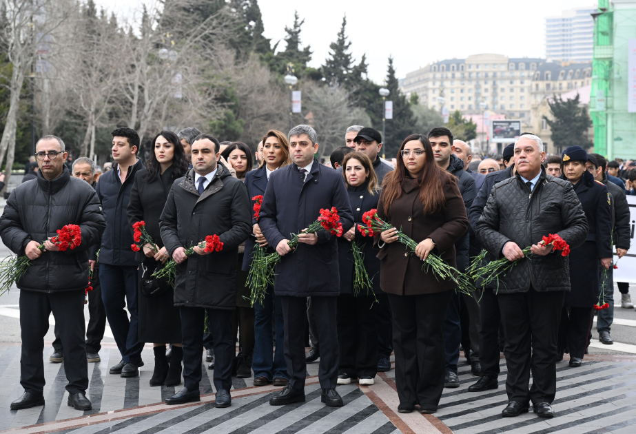 Le personnel de l'AZERTAC visite le mémorial du génocide de Khodjaly