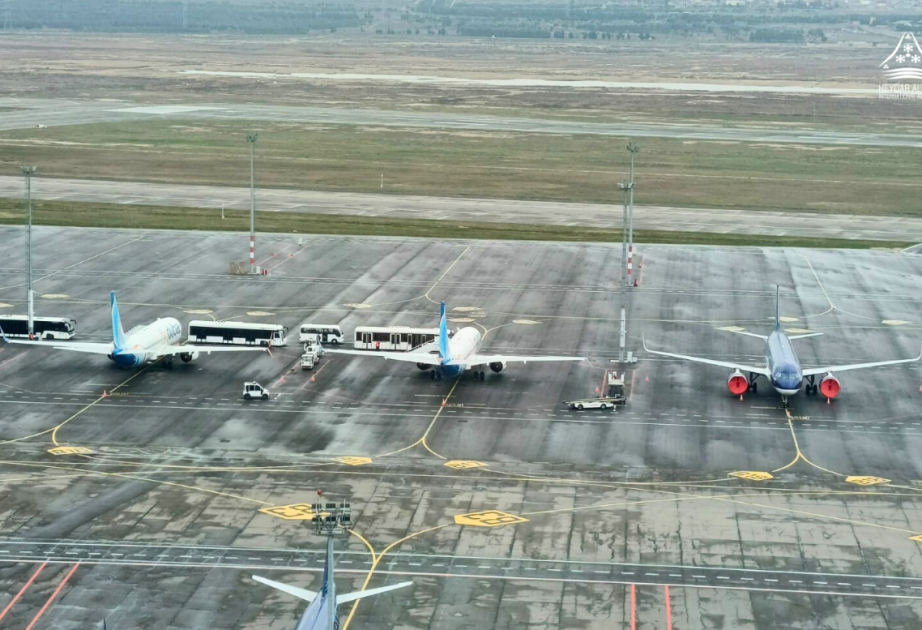 Heydar Aliyev International Airport accommodates two international flights as an alternate airport