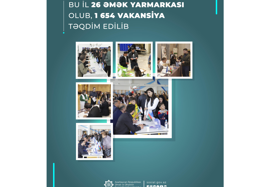 Bu il 26 əmək yarmarkasına 1654 vakansiya çıxarılıb