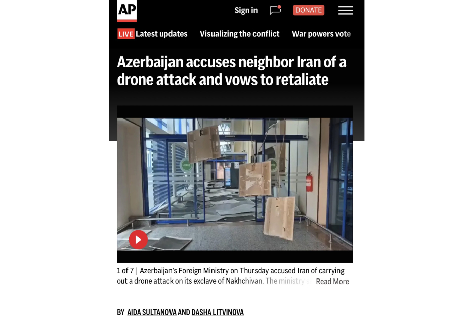 U.S. media covers President Ilham Aliyev’s statements on Nakhchivan drone attack