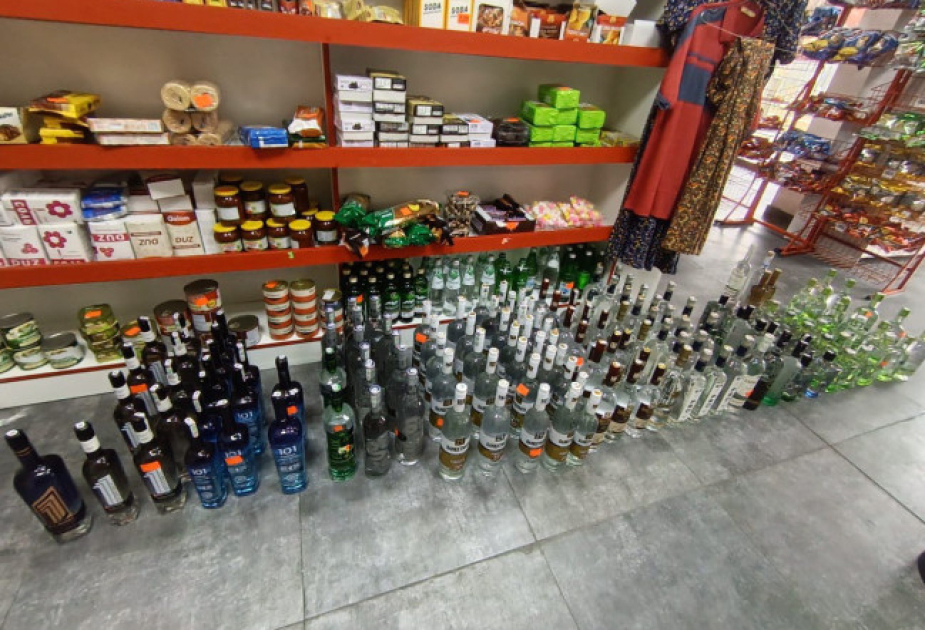 Füzulidə marketdə saxta alkoqollu içkilər aşkarlanıb