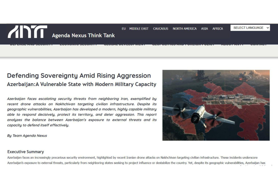 “Agenda Nexus” platformasında Azərbaycanın təhlükəsizlik və hərbi potensialı təhlil edilib