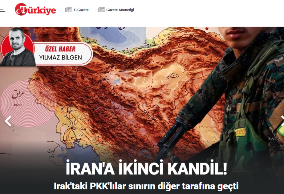 Газета Türkiye: Террористы РПК скапливаются в Иране, формируя угрозу для Турции и Азербайджана