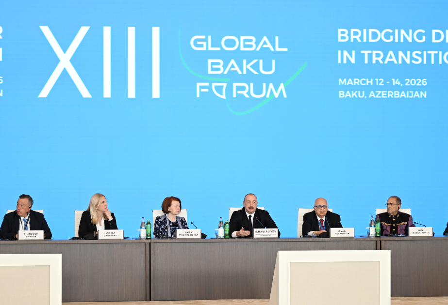 “Keçid dövründə olan dünyada fikir ayrılıqlarının aradan qaldırılması” mövzusunda XIII Qlobal Bakı Forumu işə başlayıb  Prezident İlham Əliyev Forumun açılış mərasimində çıxış edib   YENİLƏNİB-3  VİDEO