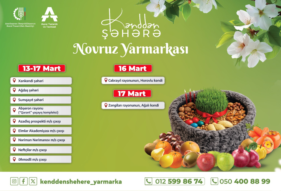 İşğaldan azad olunmuş ərazilərdə “Kənddən Şəhərə” Novruz yarmarkası təşkil ediləcək