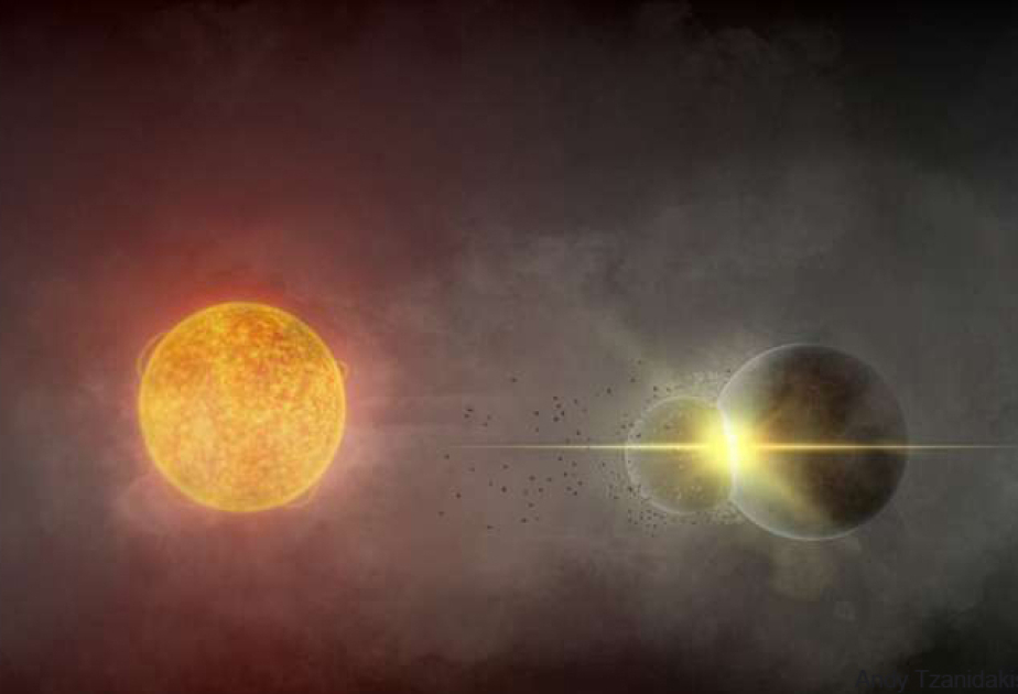 Astronomers find evidence of a cataclysmic collision between exoplanets