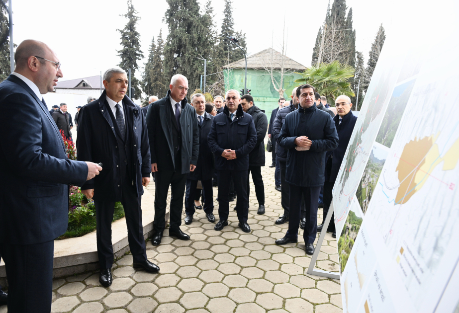 Coordination Headquarters members view master plan of Khojavend city
