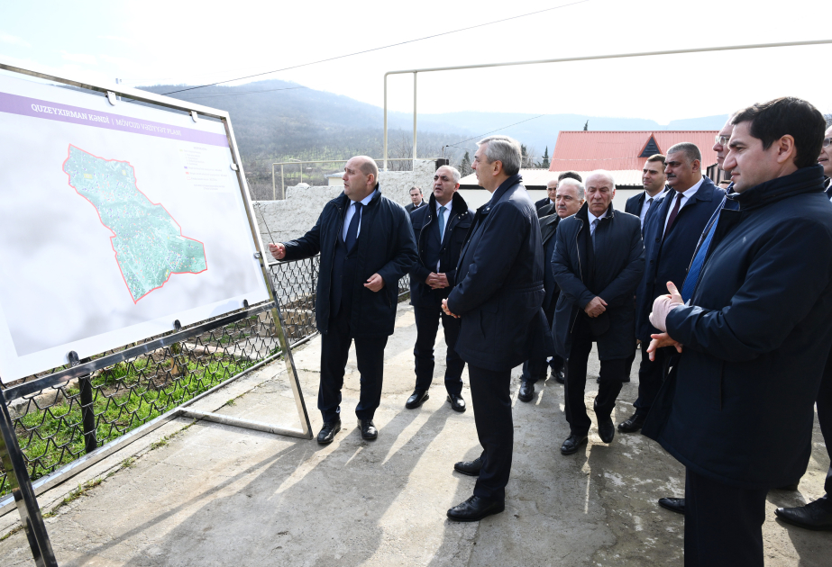 Coordination Headquarters members review repair and restoration work in Guzeykhirman village of Khojavend