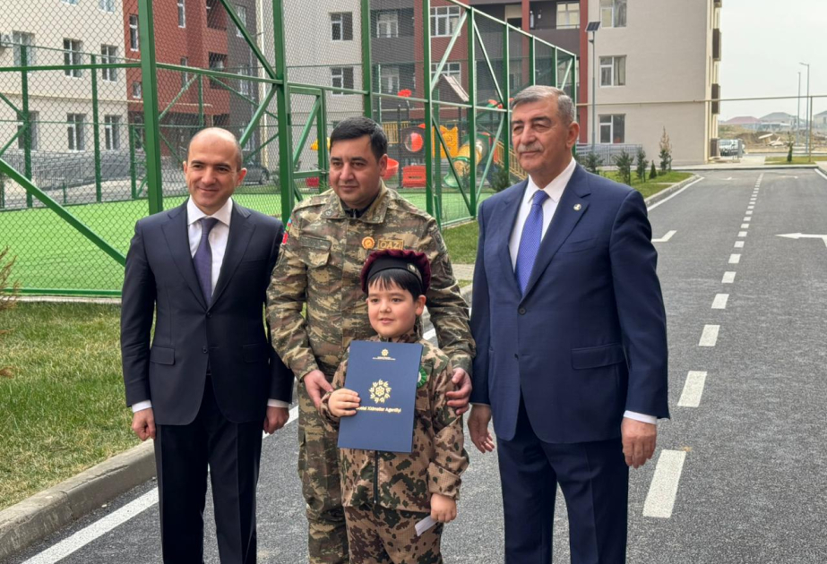 Şirvan şəhərində şəhid ailələrinə və müharibə ilə əlaqədar əlilliyi olan şəxslərə 35 mənzil verilib VİDEO