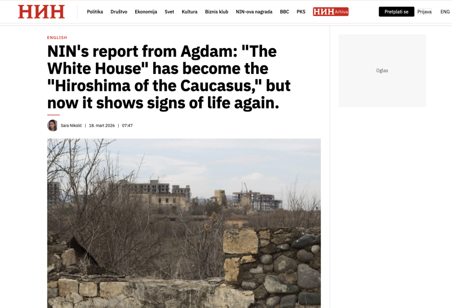 Serbian publication issues extensive reportage on Aghdam
