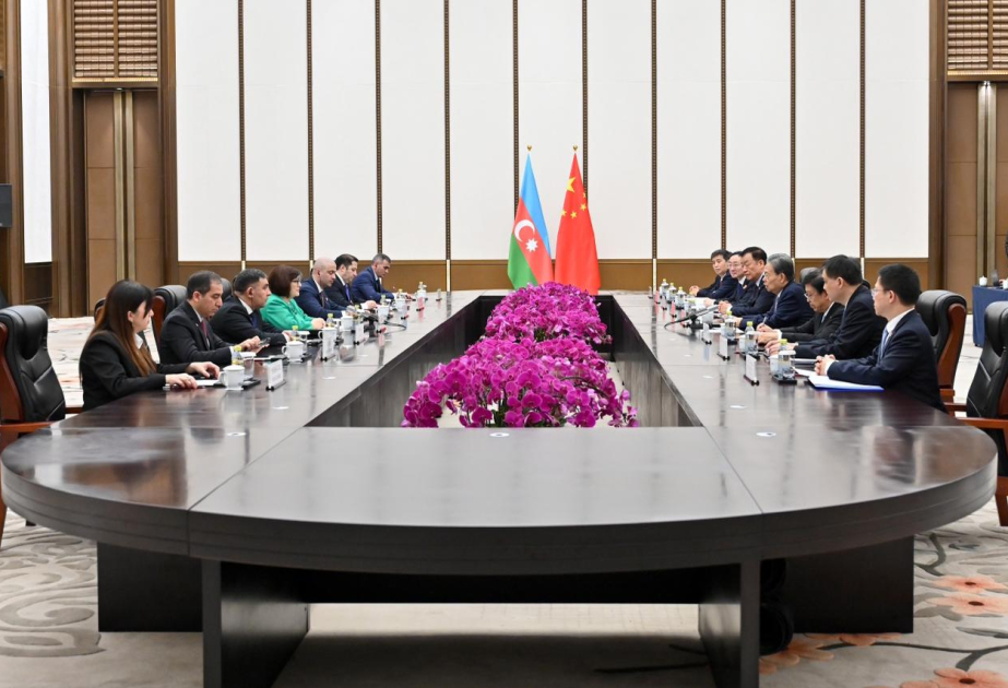 Milli Məclisin sədri Çin Xalq Nümayəndələri Yığıncağının Daimi Komitəsinin sədri ilə görüşüb