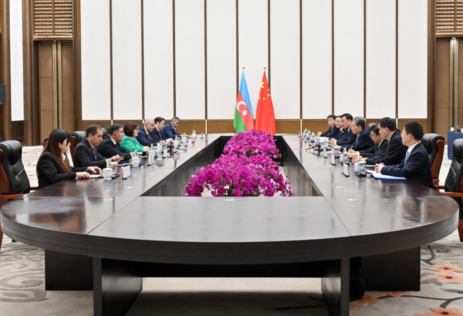 La Presidenta de Milli Majlis se reunió con el Presidente del Comité Permanente de la Asamblea Popular Nacional de China