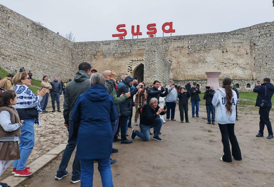 International travelers visit Shusha