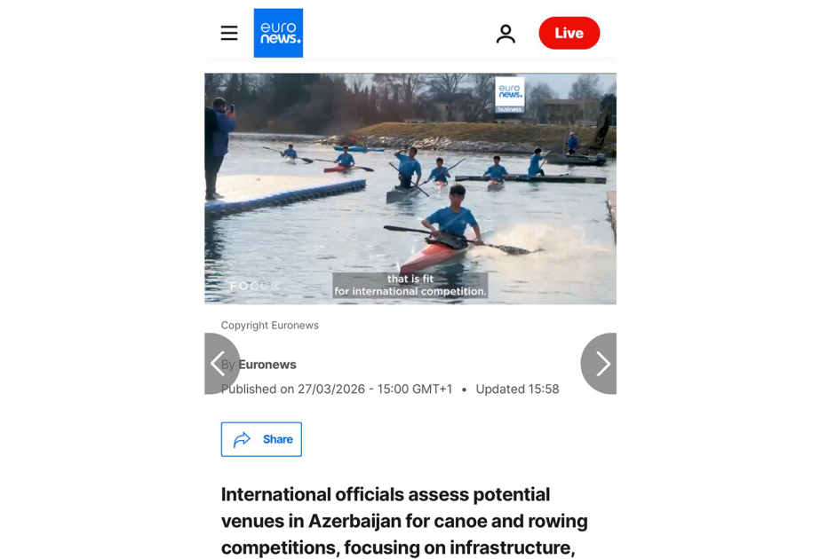 Euronews features report on Azerbaijan Water Sports Federation