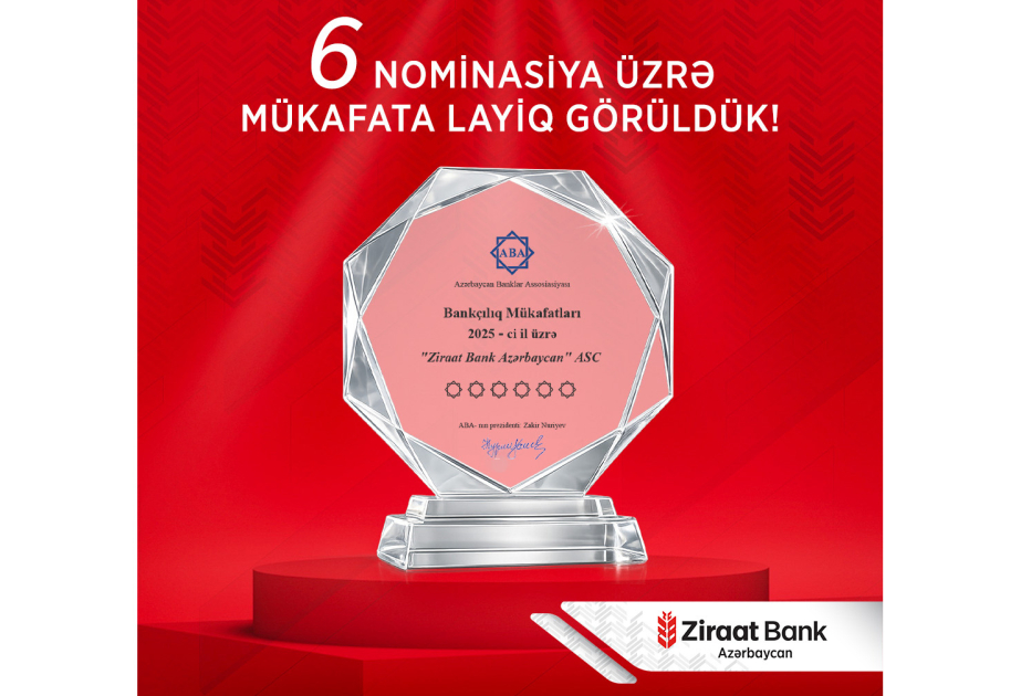 “Ziraat Bank Azərbaycan” ABA tərəfindən 6 nominasiya üzrə mükafatlandırılıb
