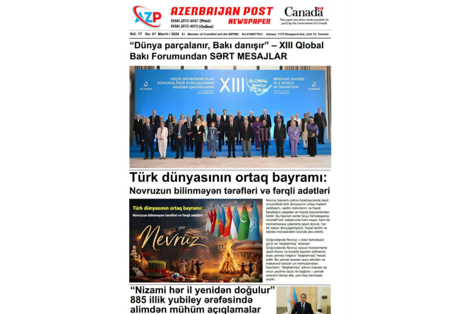 AMEA əməkdaşlarının Nizami Gəncəvi haqqında müsahibə və məqalələri Kanadada çap olunub