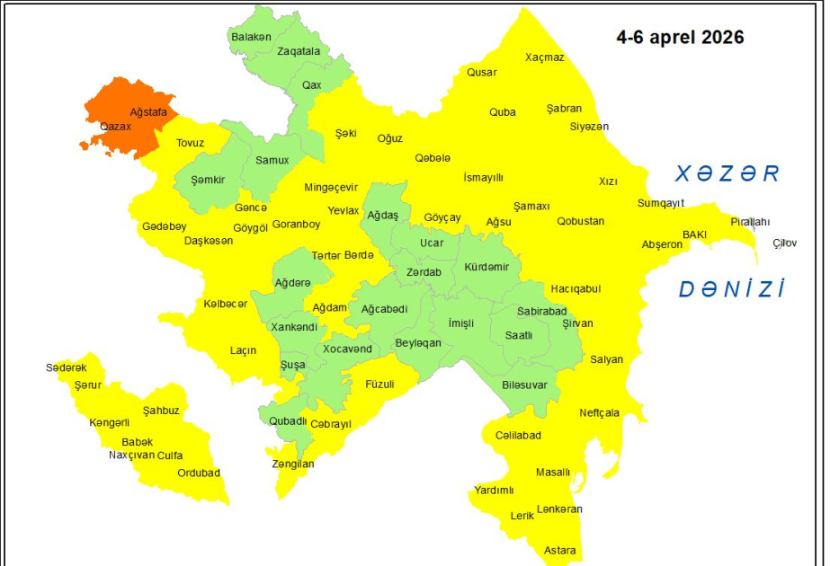 Küləkli hava şəraiti ilə bağlı sarı və narıncı xəbərdarlıq verilib