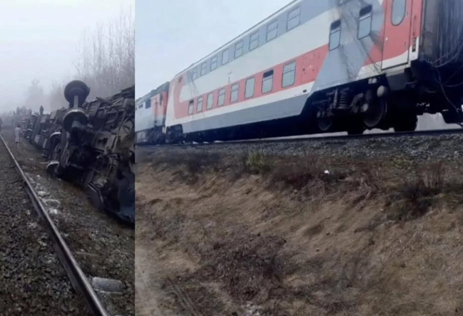 Rusiyada sərnişin qatarı relsdən çıxıb, 7 nəfər xəsarət alıb