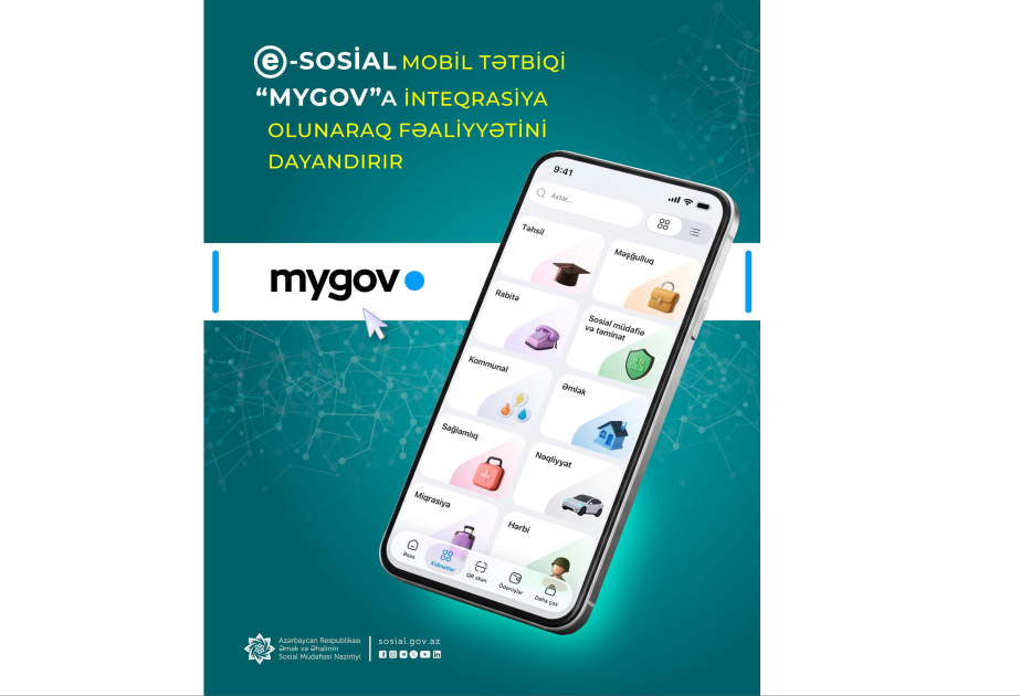 “e-Sosial” mobil tətbiqi “mygov”a inteqrasiya olunaraq fəaliyyətini dayandırır