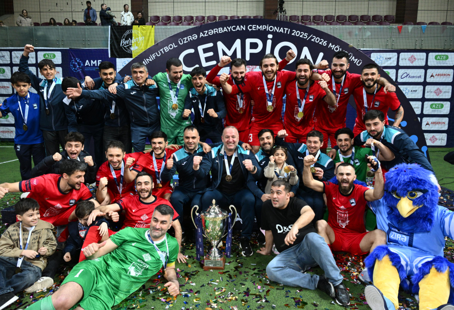 Minifutbol üzrə Azərbaycan çempionu mükafatlandırılıb