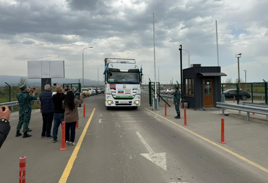 İrana göndərilən növbəti humanitar yardım “Cənub-Astara” dövlət sərhədindən buraxılış məntəqəsinə daxil olub