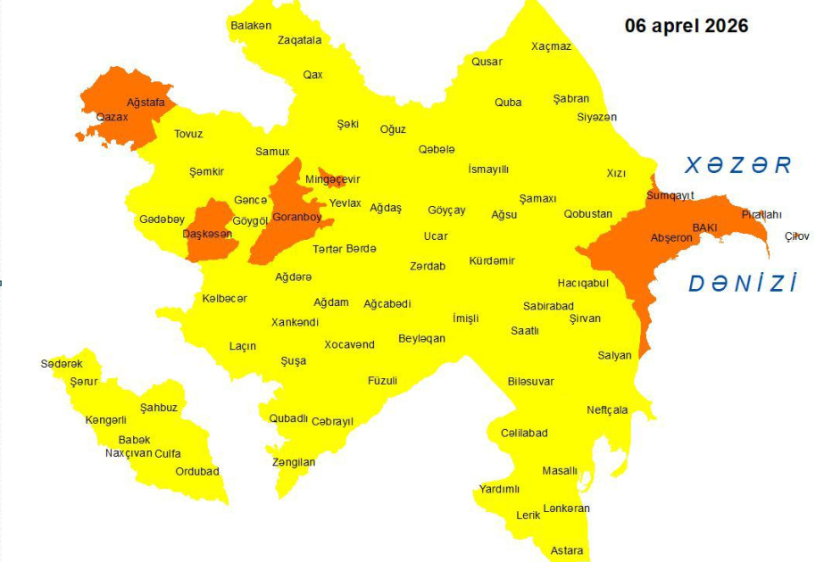 Küləkli hava şəraiti ilə bağlı sarı və narıncı xəbərdarlıq verilib