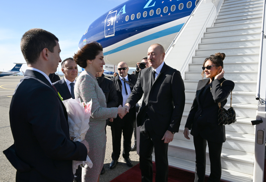 President Ilham Aliyev arrived in Georgia on state visit VIDEO