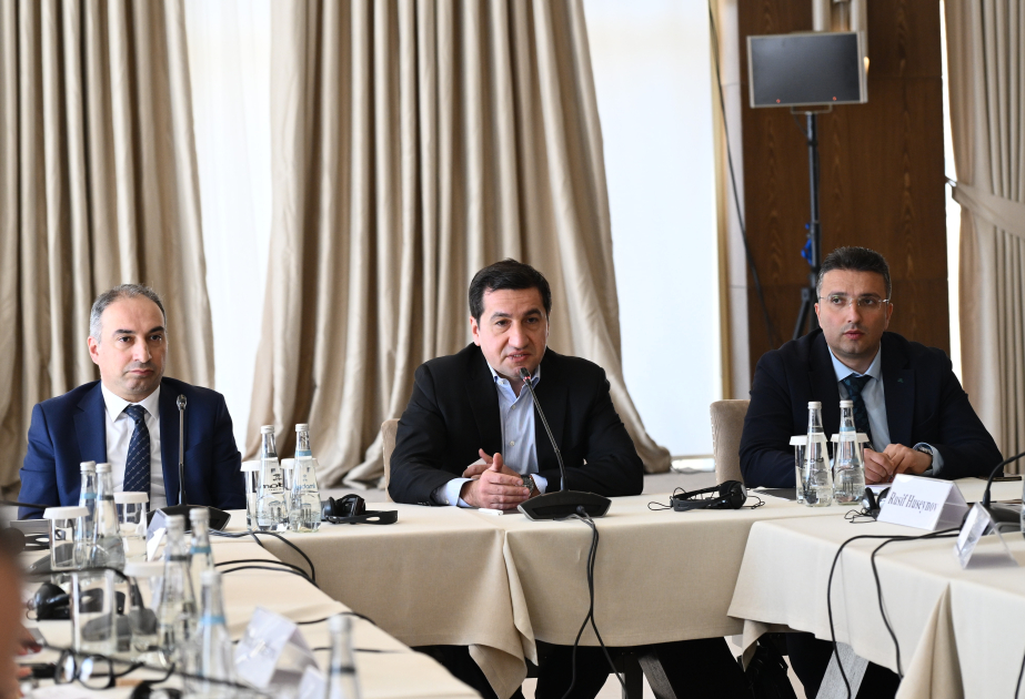 “Sülh Körpüsü” təşəbbüsünün iştirakçıları Qəbələdə Azərbaycan Prezidentinin köməkçisi Hikmət Hacıyev ilə görüşüblər VİDEO