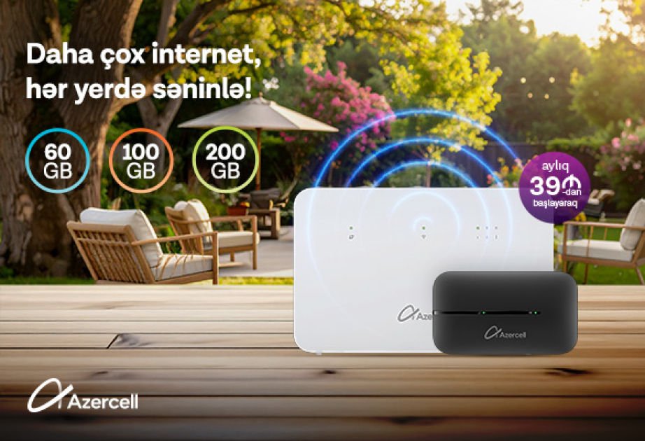 ®  “Azercell”dən “MiFi” və “Wi-Fi” cihazları ilə istənilən yerdə onlayn ol!