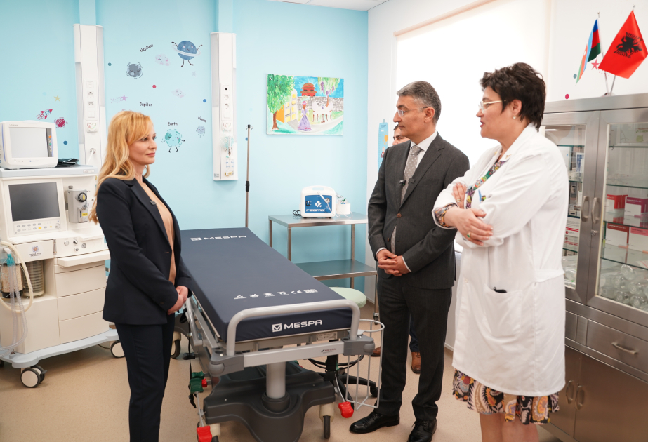 Leyla Əliyevanın təşəbbüsü ilə Albaniyada Xəstəxana Mərkəzinin pediatrik sedasiya otağı istifadəyə verilib