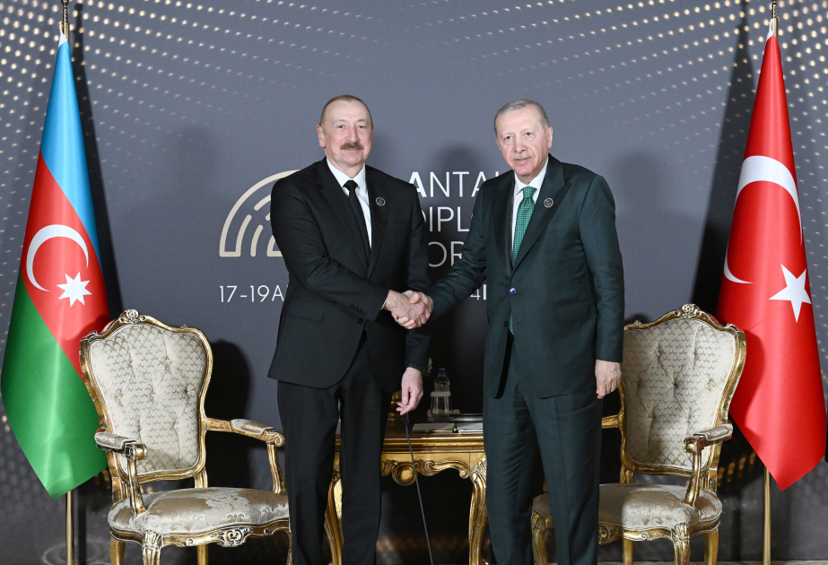 Antalyada Azərbaycan Prezidenti İlham Əliyevlə Türkiyə Prezidenti Rəcəb Tayyib Ərdoğanın görüşü keçirilib VİDEO